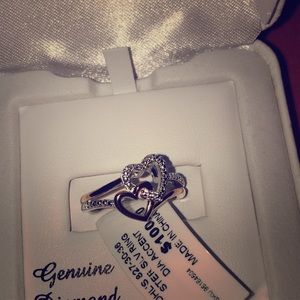 Rose gold and silver heart ring